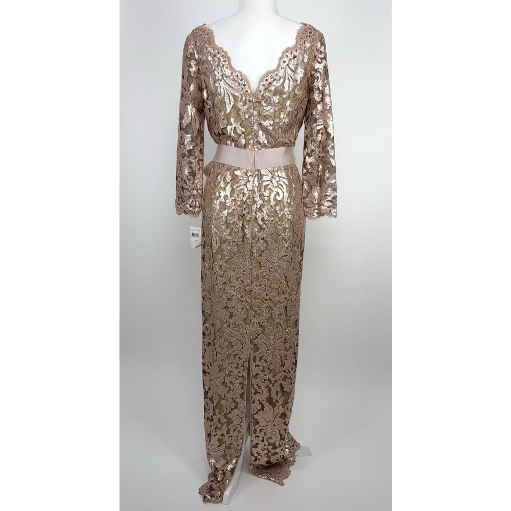 NWT Tadashi Shoji Paillette Embroidered Gown in Gisng Size 12 - Picture 3 of 16